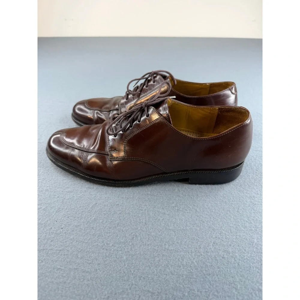 Cole Haan Dress Shoes Mens 9 D Brown Leather Split Toe Oxford Lace Up